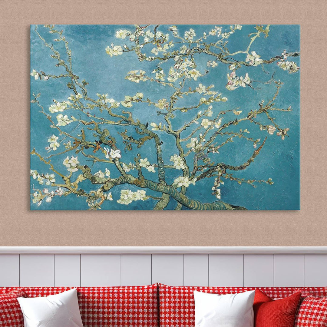 Art mural abstrait en fleurs d'amandier de Vincent Van Gogh Impression sur toile