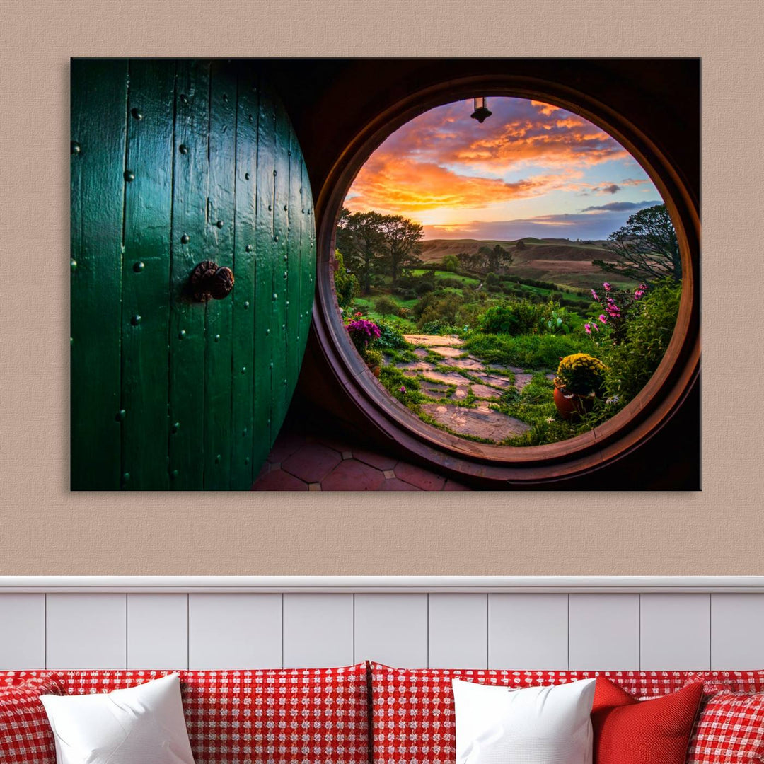 Hobbit Hole canvas Bag End decor Bag End wall art Movie art Playroom