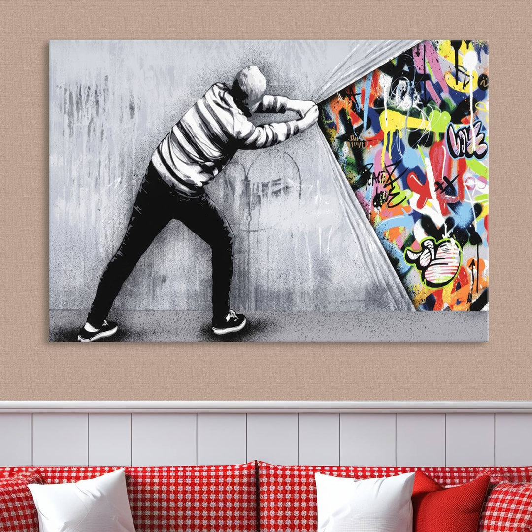 Graffiti canvas wall art Street art print Urban art Graffiti poster canvas art Street art wall decor Abstract art