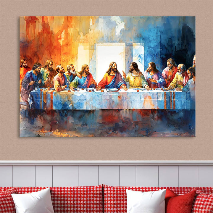 Abstract Waterolor The Last Supper Wall Art