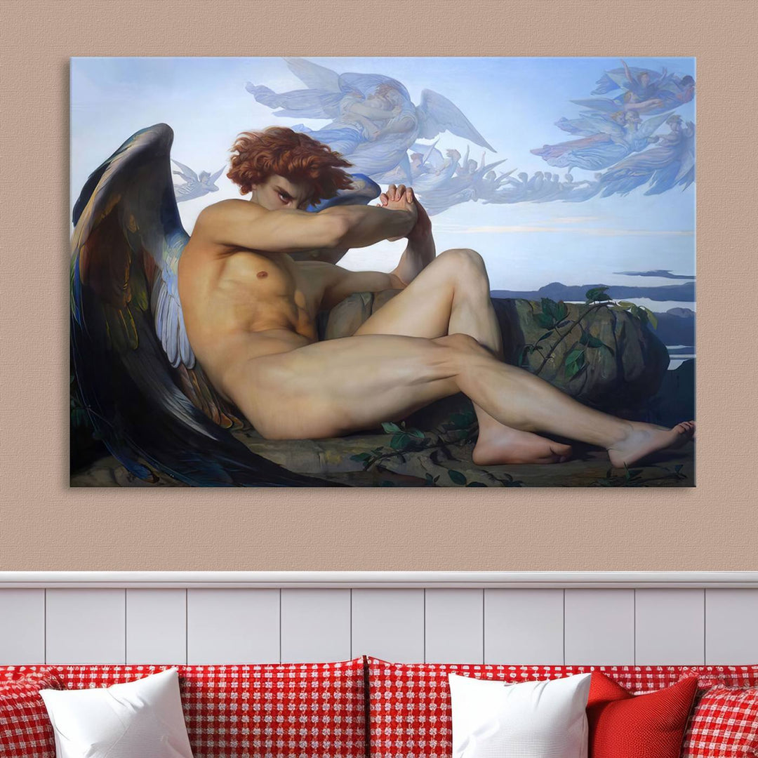 Fallen Angel Wall Art Canvas Print – Classic Art, Framed, Ready to Hang - Alexandre Cabanel Reproduction Canvas Print