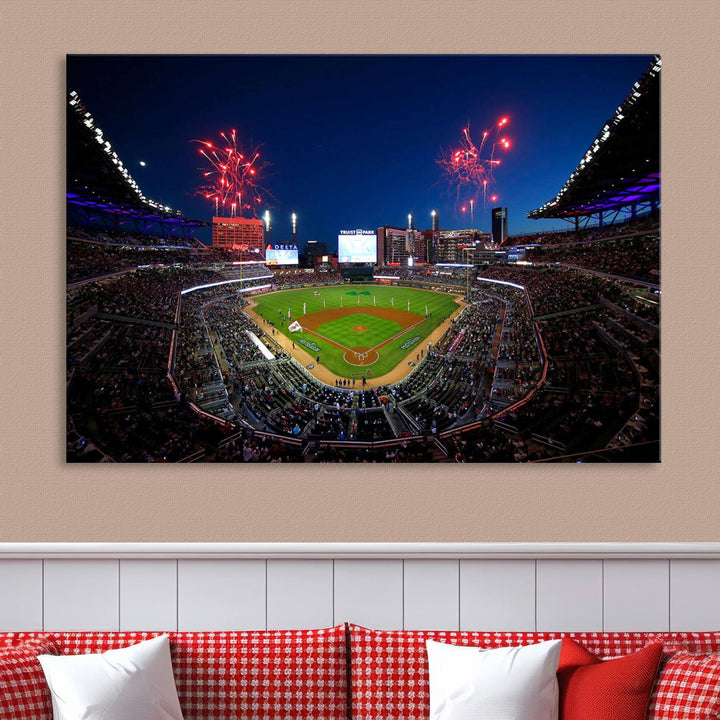 Atlanta Braves Baseball Team Print - Truist Park Stadium Wall Art Canvas Print