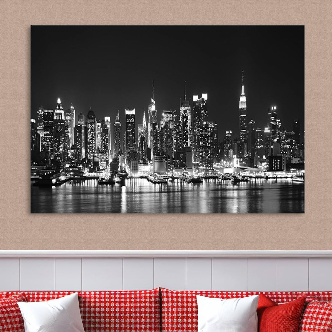 Wall Art NEW YORK Canvas Prints Black and White New York City Skyscrapers