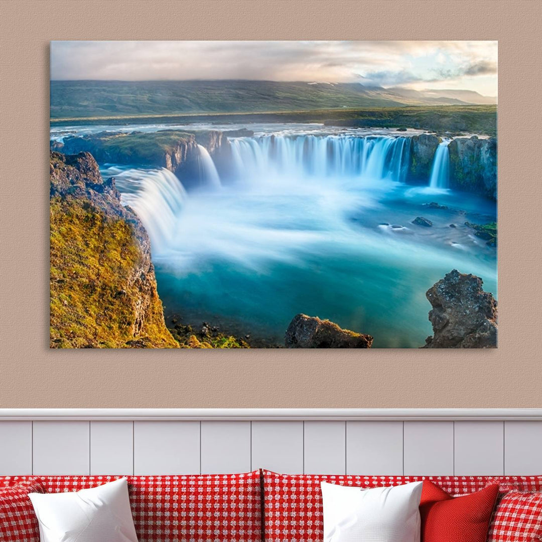 Wall Art Waterfall Canvas Print Grand Waterfall on a Plain