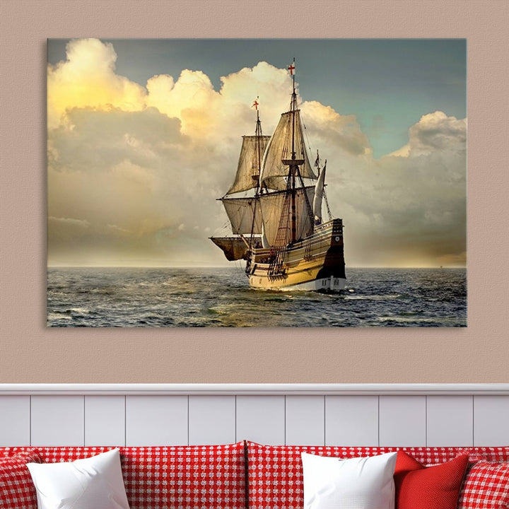 Wall Art English War Ship Canvas Print