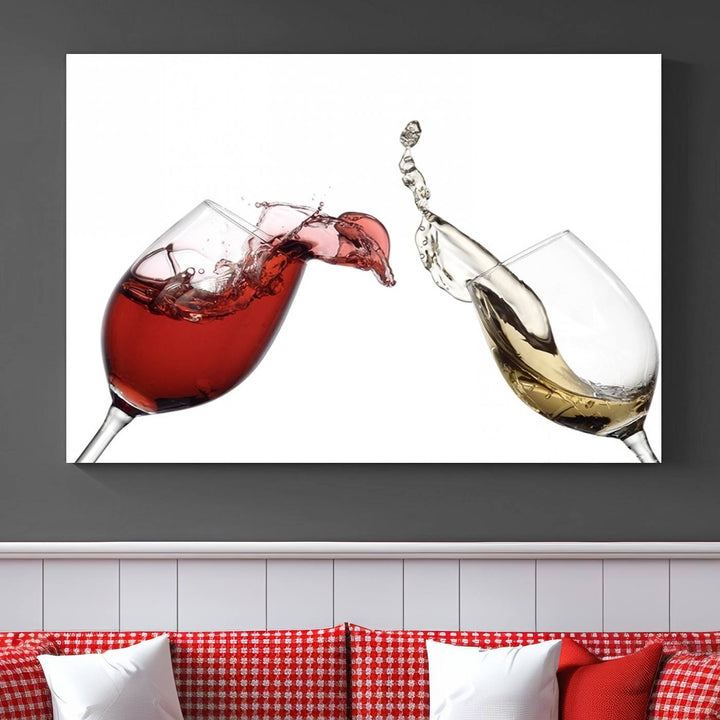 Red and White Wine in Glass Canvas Print