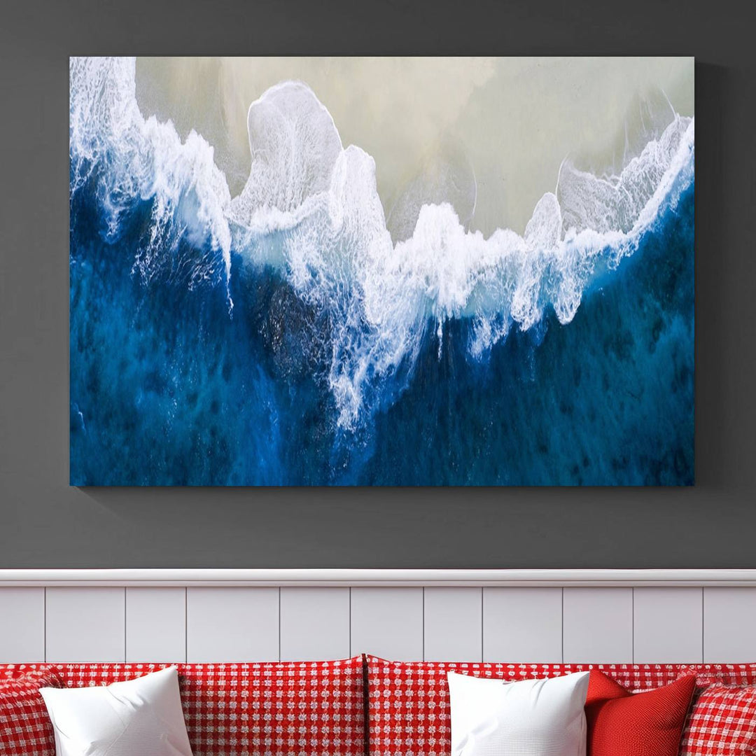 Beautiful Aerial Beach Canvas Wall Art