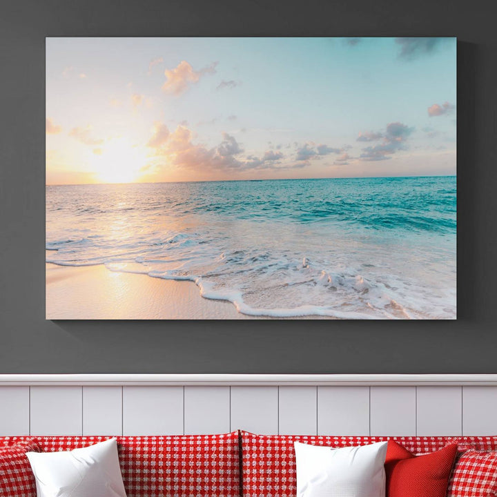 Sunset Beach Art Ocean Vibes Art mural Impression sur toile