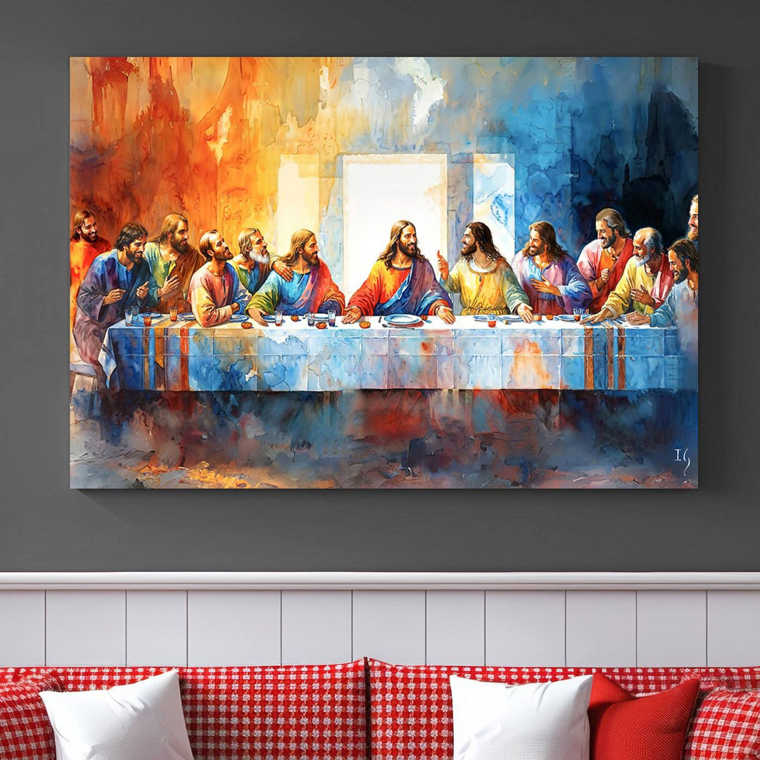 Abstract Waterolor The Last Supper Wall Art