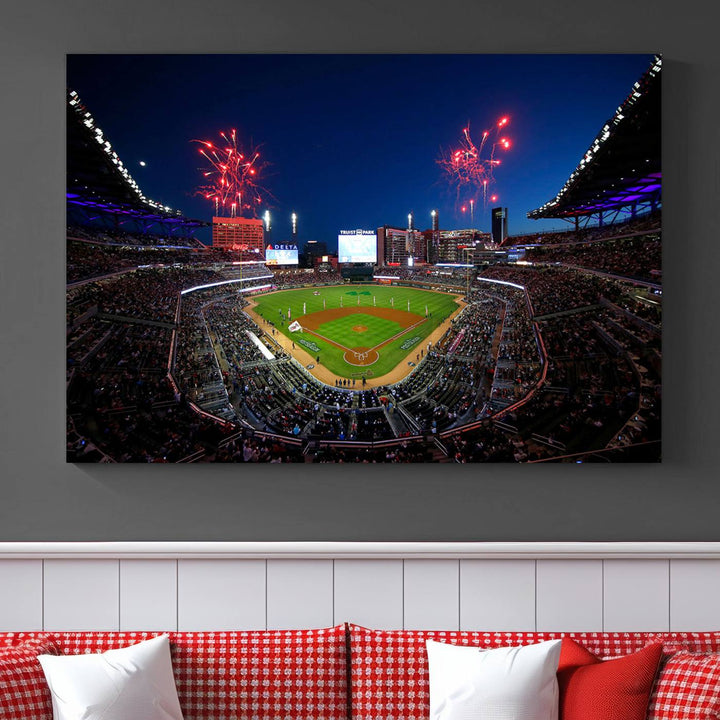 Atlanta Braves Baseball Team Print - Truist Park Stadium Wall Art Canvas Print