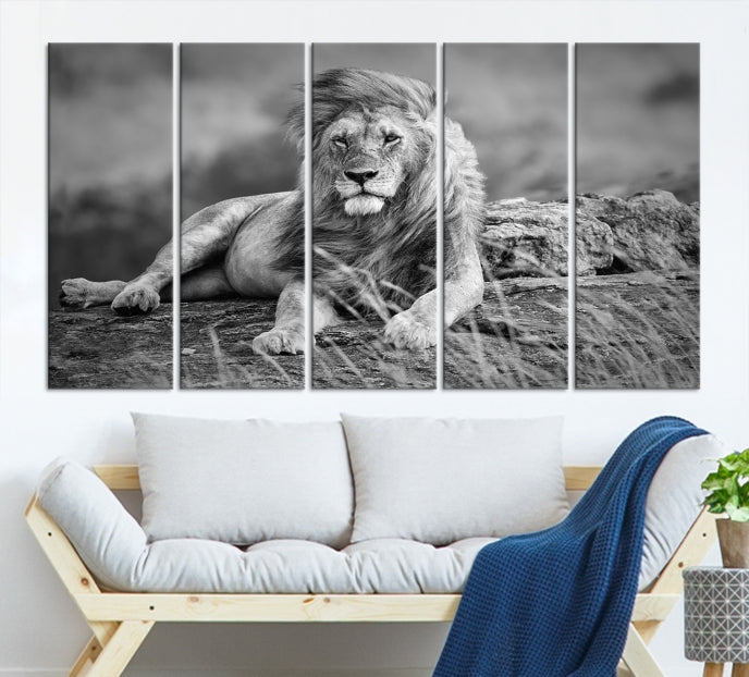 King of Forest Lion Wall Art Canvas Print