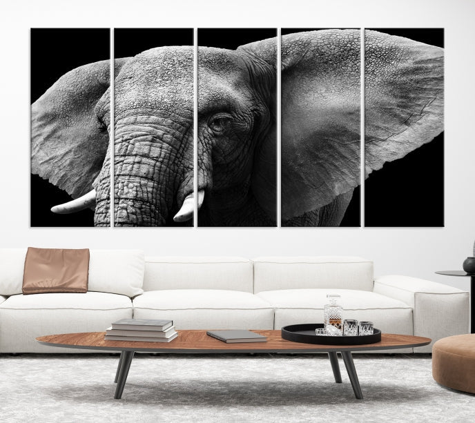 Big Elephant Close Up Wall Art Canvas Print