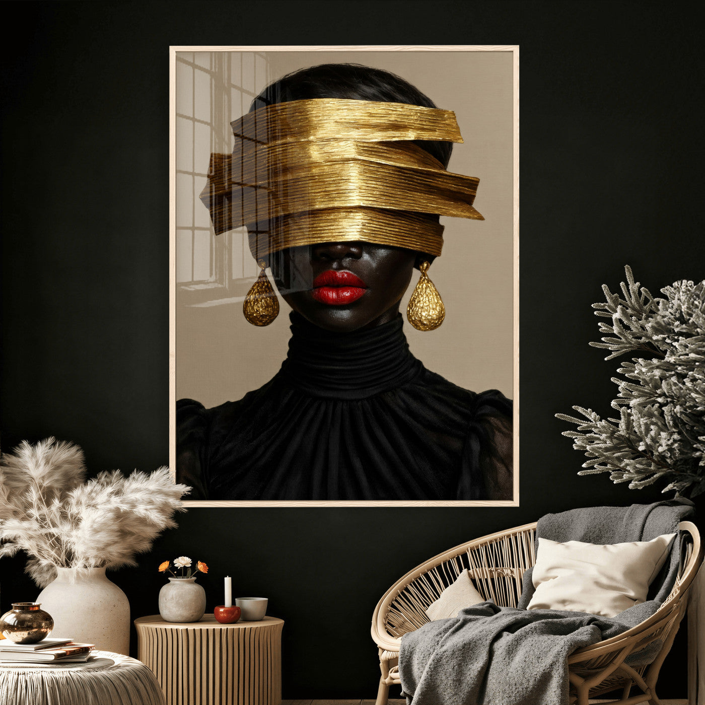 8151788X6-MGV-CV-24X36 - Abstract Afro American Women Wall Art Canvas Print