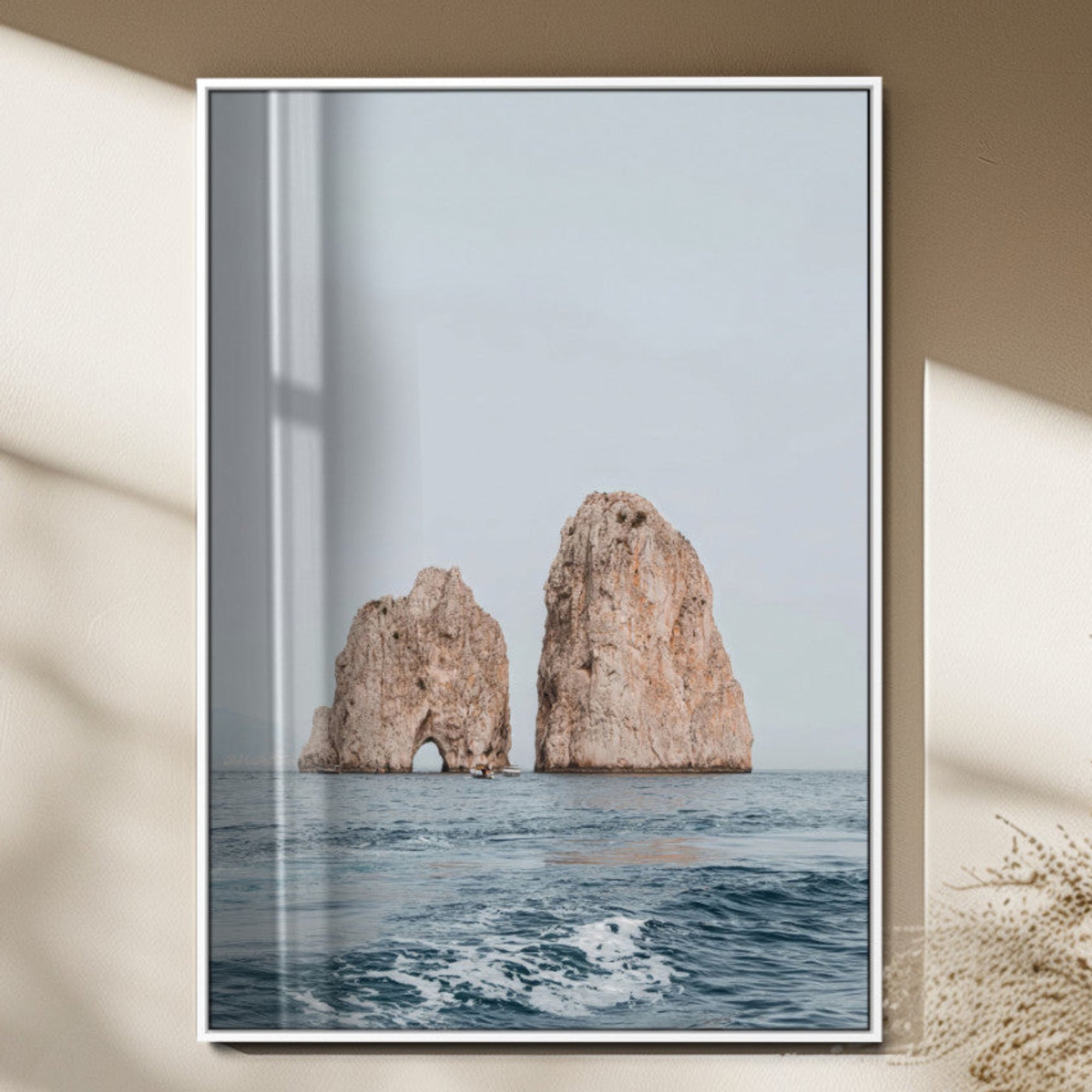 MGV-FP-48X32-3P - Majestic Sea Rock Formations Canvas Wall Art – Coastal Landscape Photography, Ocean View Decor,