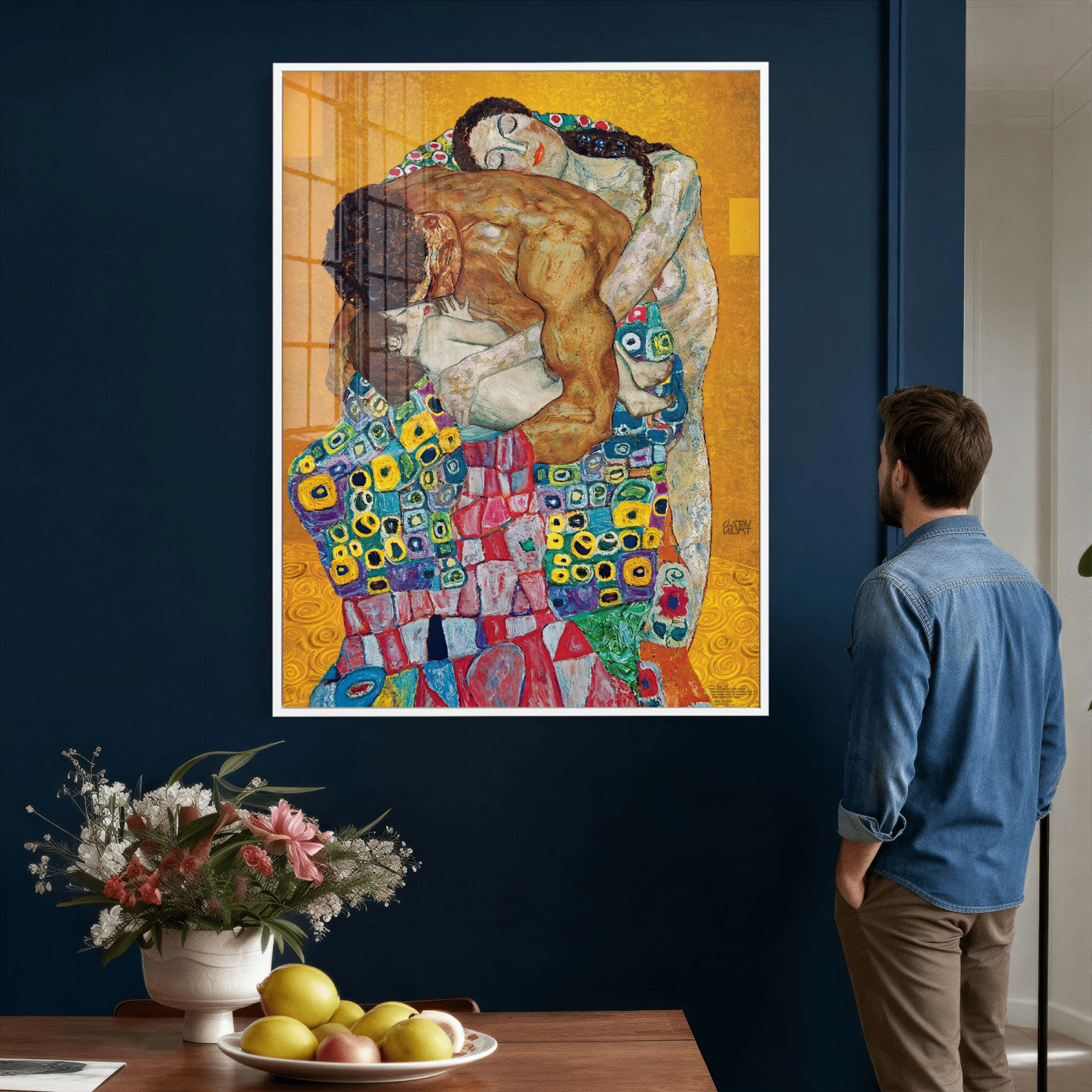 44640476-MGV-CV-24X36 - The Bride Wall Art Canvas Print – Gustav Klimt Inspired Romantic Embrace Painting