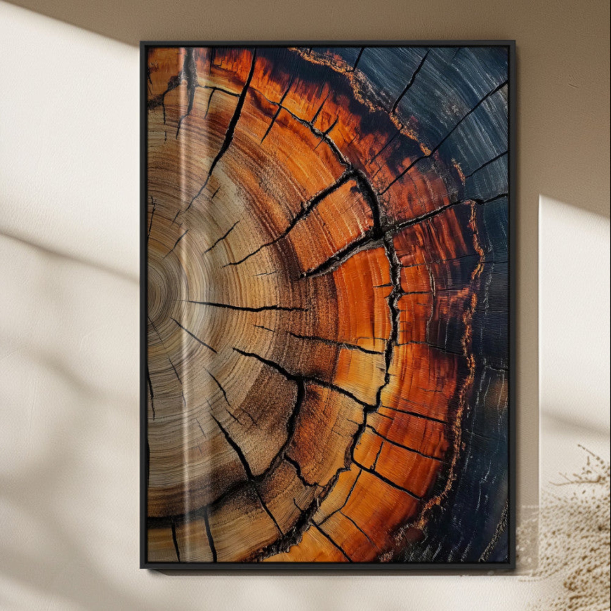 87104387-MGV-FP-48X32-3P_Black-Rustic Wood Wall Art Canvas Print – Framed Nature Earthy Tones Landscape Artwork for Home Office, Living Room