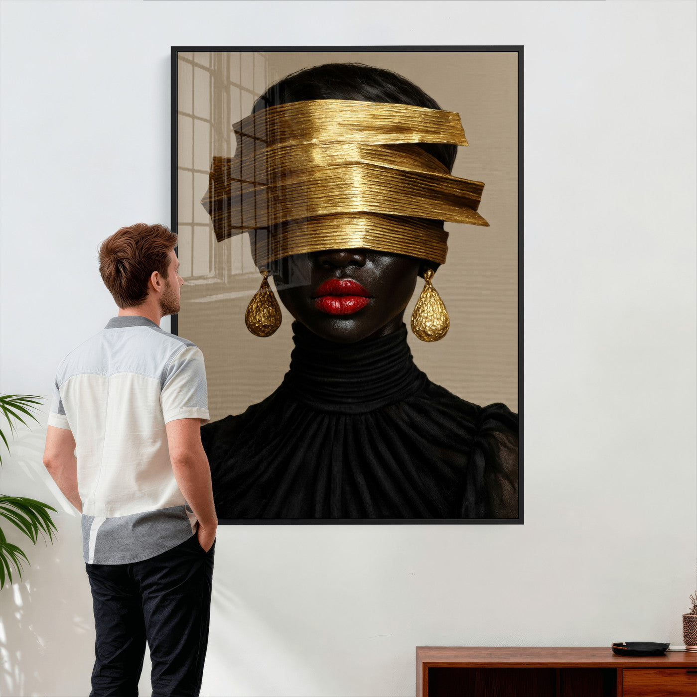 8151788X6-MGV-CV-24X36 - Abstract Afro American Women Wall Art Canvas Print