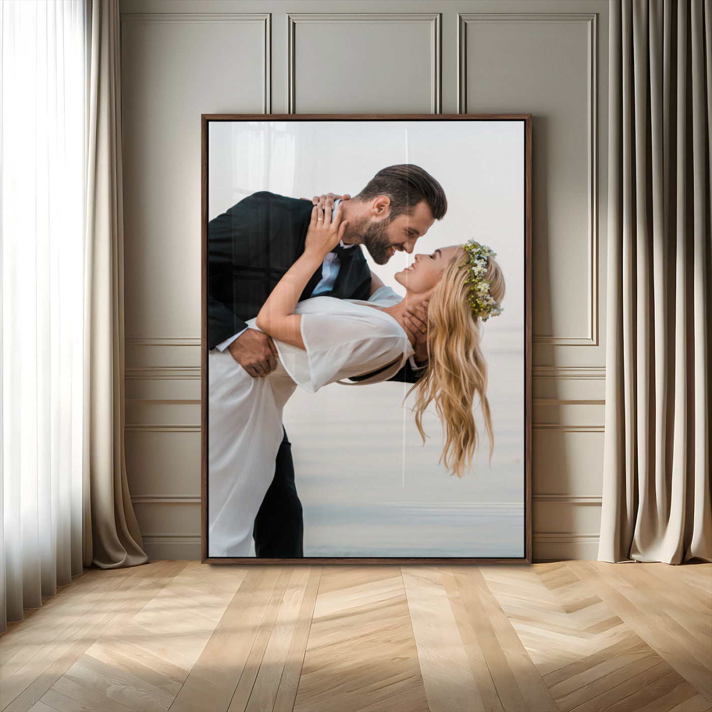 MGV-FP-48X32-3P - Framed Wall Art Custom Canvas Print, Customized Canvas Print, Customized Wall Art