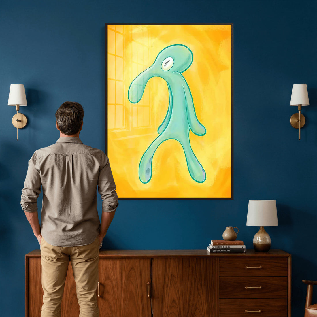Squidward Tentacles Wall Art Canvas Print | Bold and Brash