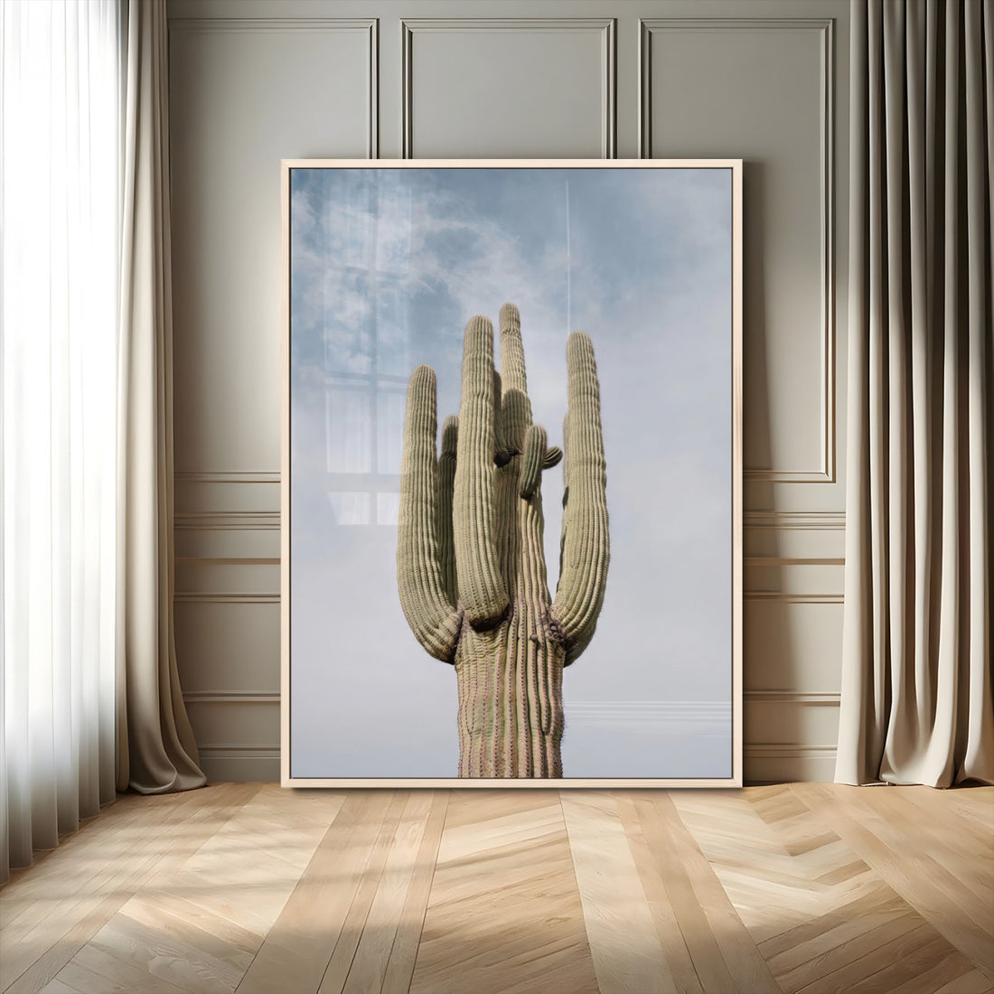 Desert Cactus Wall Art | Saguaro Cactus Canvas Artwork