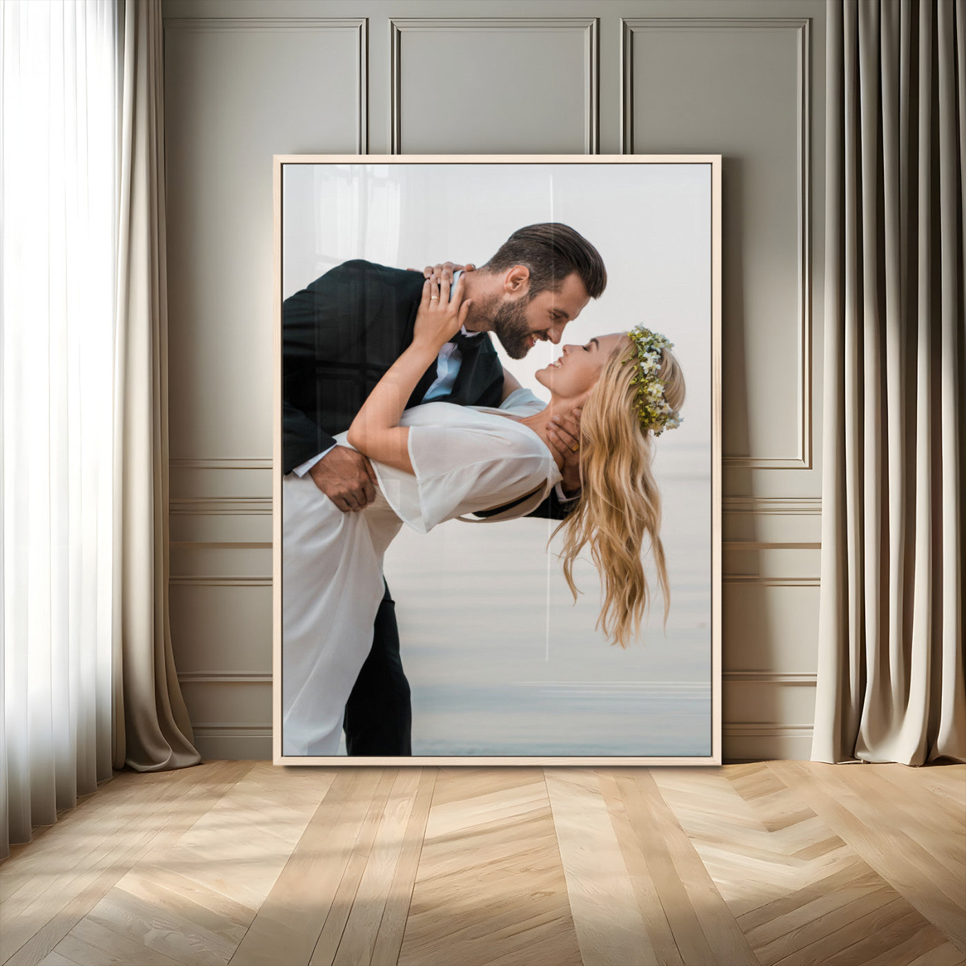 MGV-FP-48X32-3P - Framed Wall Art Custom Canvas Print, Customized Canvas Print, Customized Wall Art