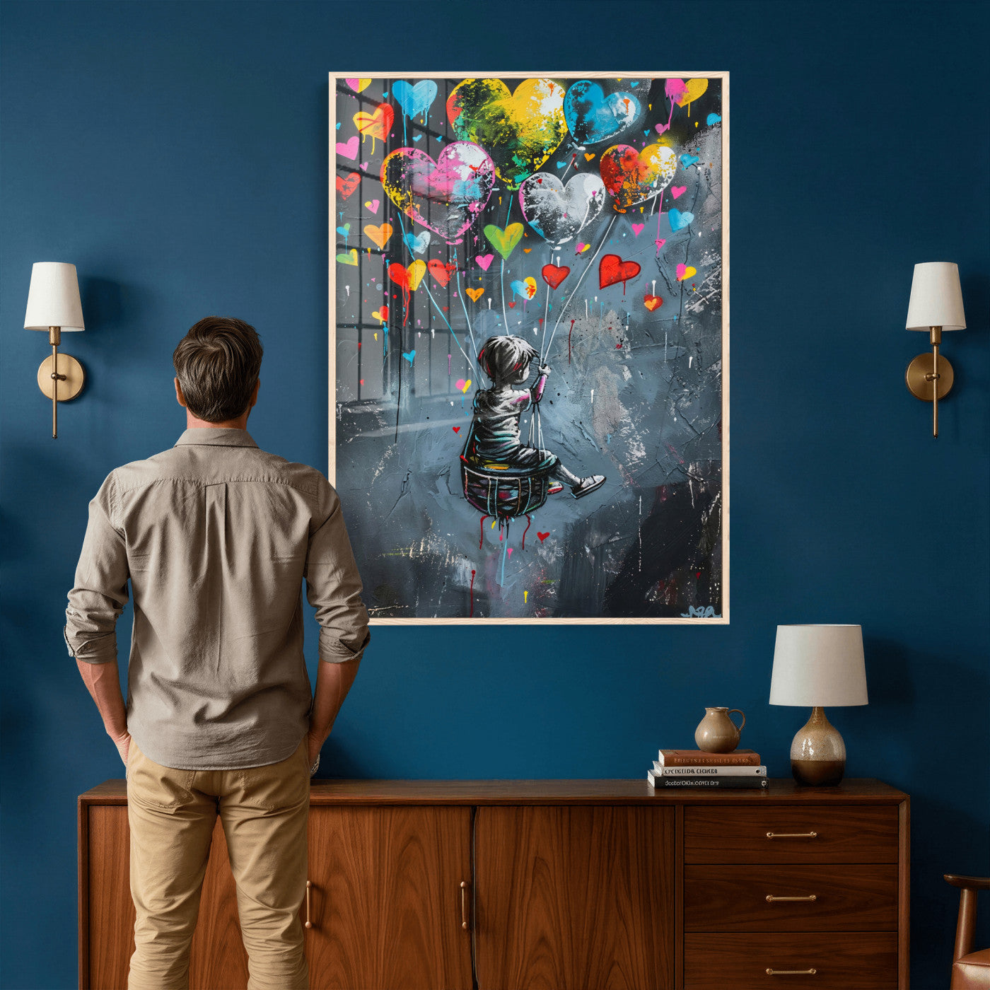 3812625445543-MGV-CV-24X36 - Banksy Balloon Canvas,Banksy Grafitti Art, Balloon Poster, Banksy Art, Wall Art Canvas Design, Ready To Hang Decoration,Wall Art