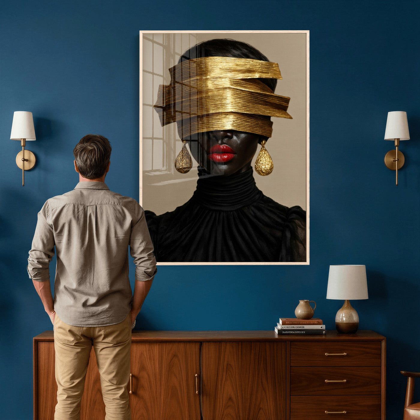 8151788X6-MGV-CV-24X36 - Abstract Afro American Women Wall Art Canvas Print