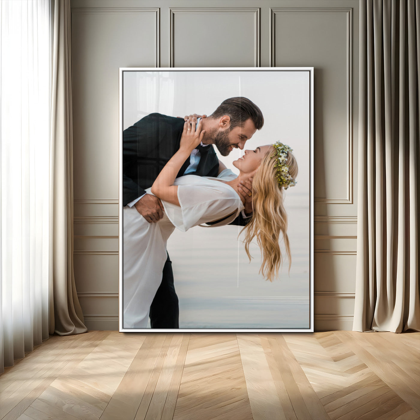 MGV-FP-48X32-3P - Framed Wall Art Custom Canvas Print, Customized Canvas Print, Customized Wall Art