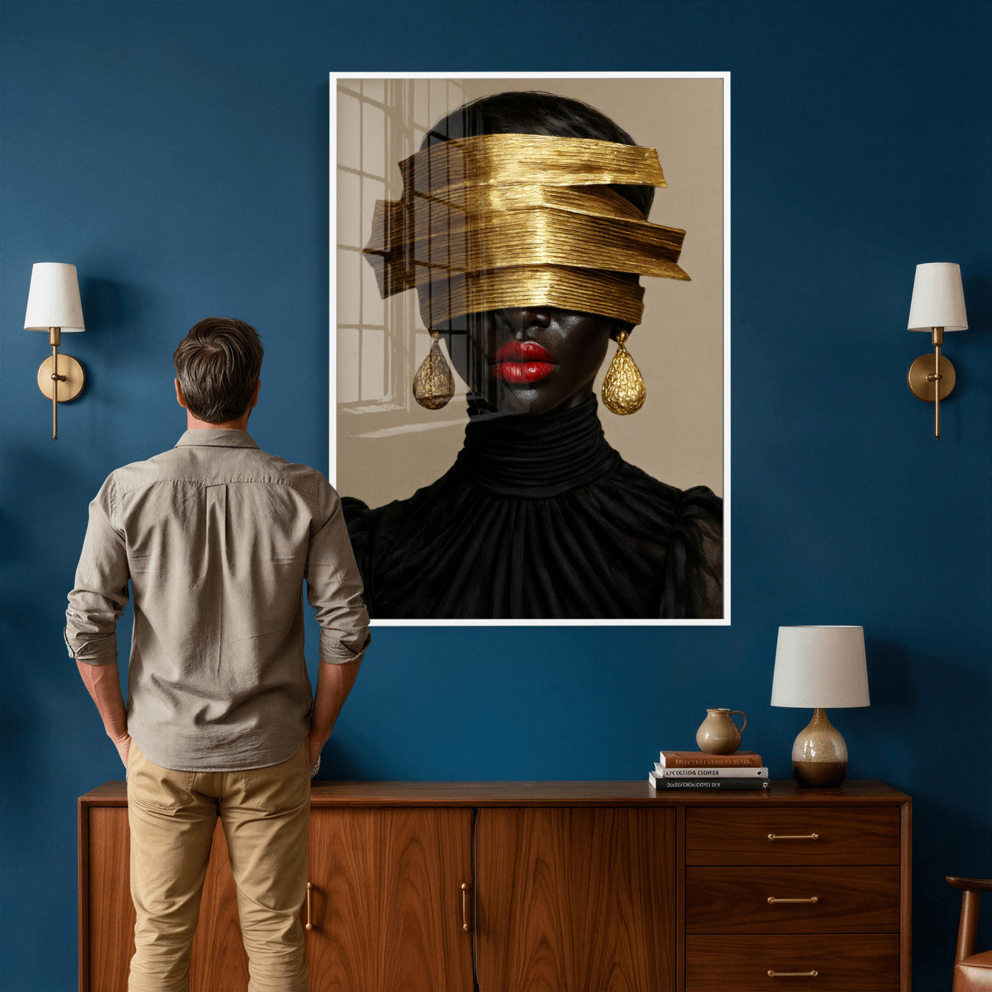 8151788X6-MGV-CV-24X36 - Abstract Afro American Women Wall Art Canvas Print