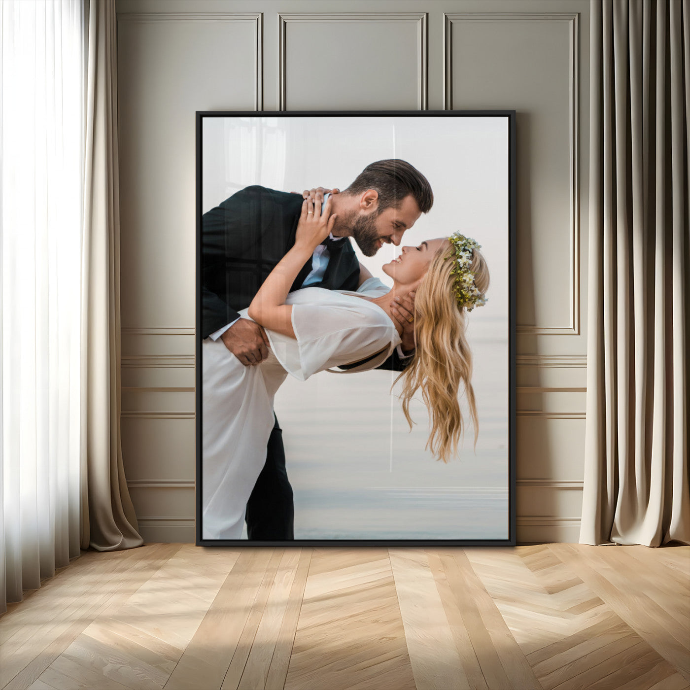 MGV-FP-48X32-3P - Framed Wall Art Custom Canvas Print, Customized Canvas Print, Customized Wall Art