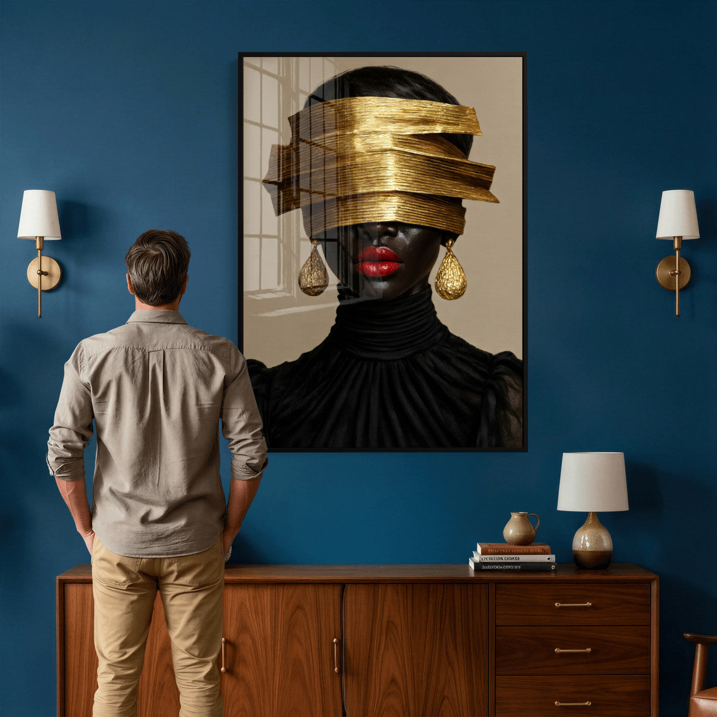 8151788X6-MGV-CV-24X36 - Abstract Afro American Women Wall Art Canvas Print