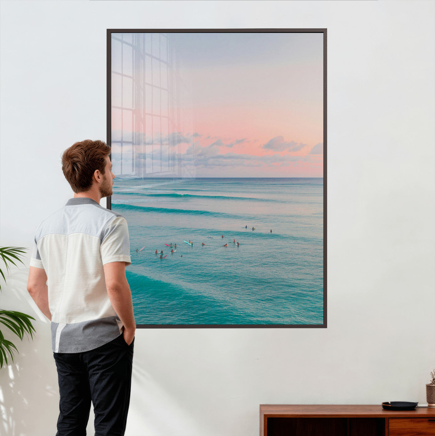 43011896-MGV-CV-24X36 - Beach Walk Wall Art Canvas Print – Soft Coastal Photography Artwork Print for Bedroom, Living Room, and Serene Home Decor