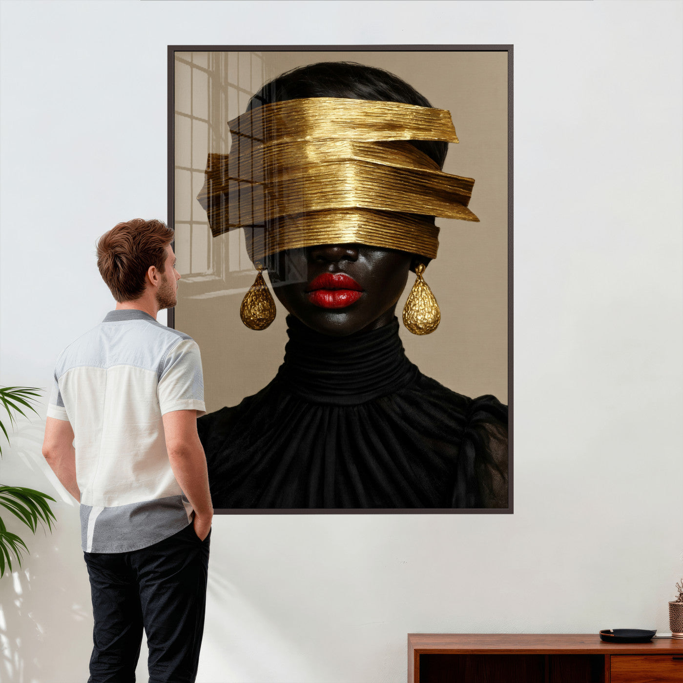 8151788X6-MGV-CV-24X36 - Abstract Afro American Women Wall Art Canvas Print