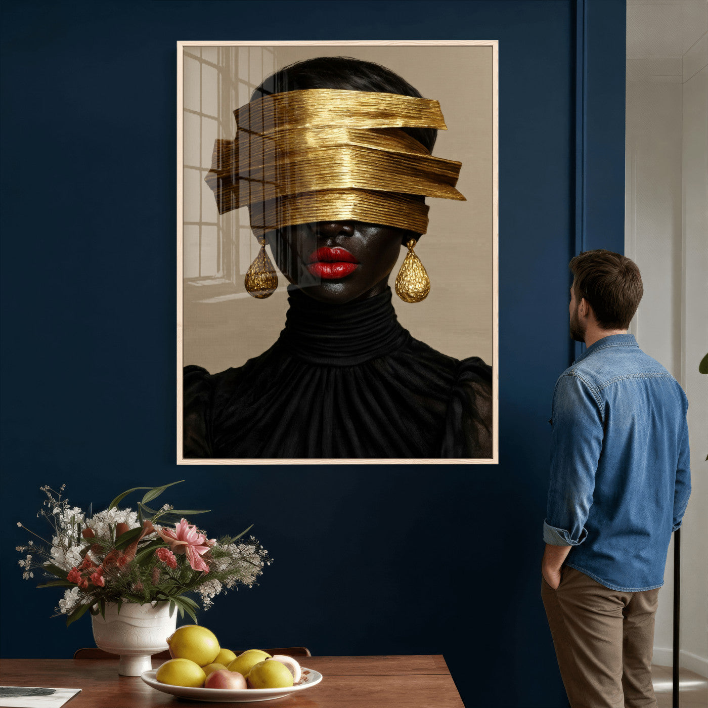 8151788X6-MGV-CV-24X36 - Abstract Afro American Women Wall Art Canvas Print