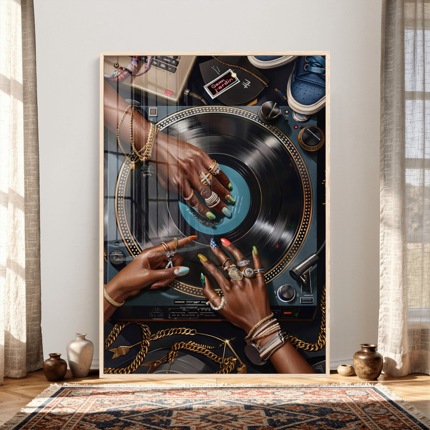 8151788R6-MGV-CV-24X36 - Black Woman Art, Black Woman Wall Art, Trendy Wall Art, Black Girl Wall Art