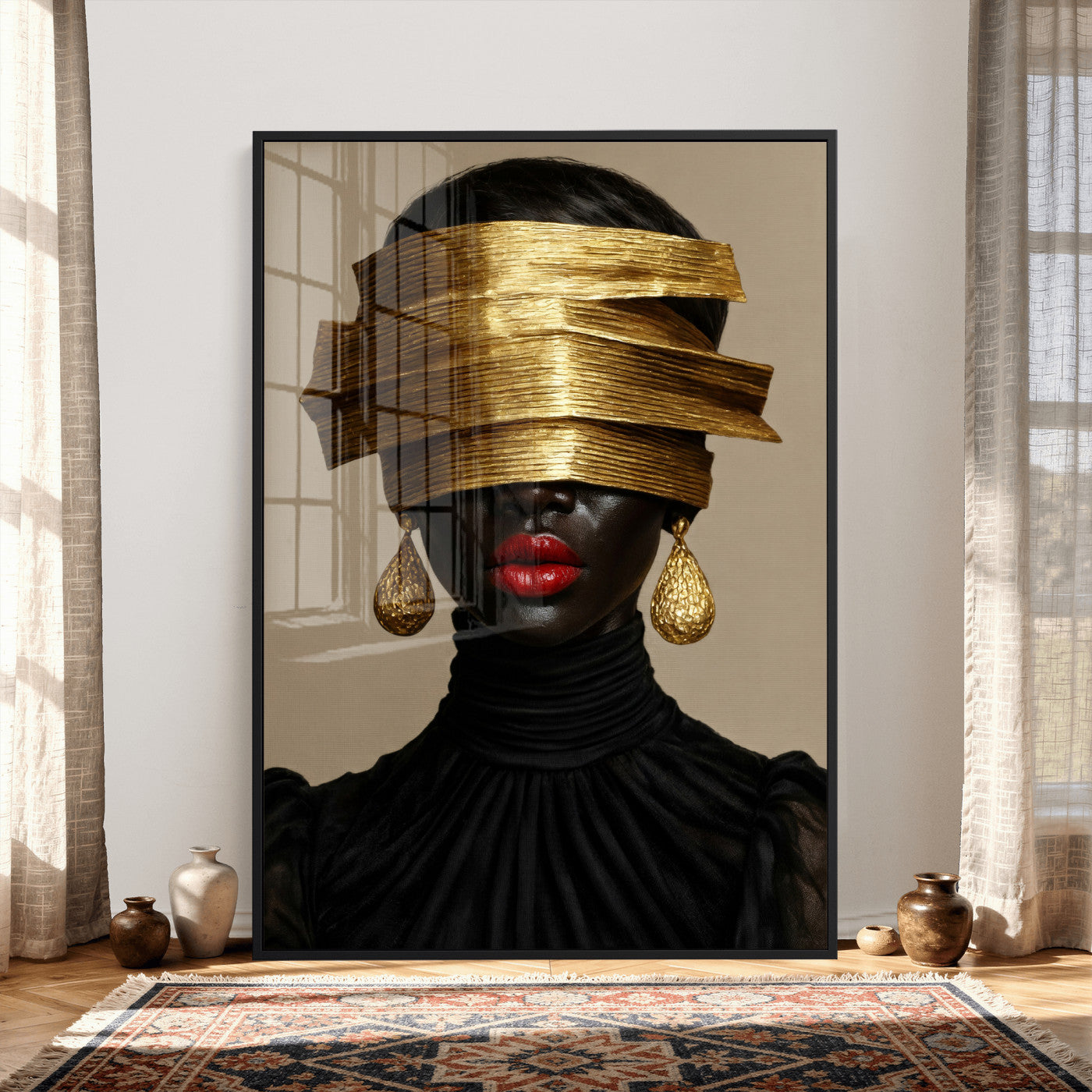 8151788X6-MGV-CV-24X36 - Abstract Afro American Women Wall Art Canvas Print