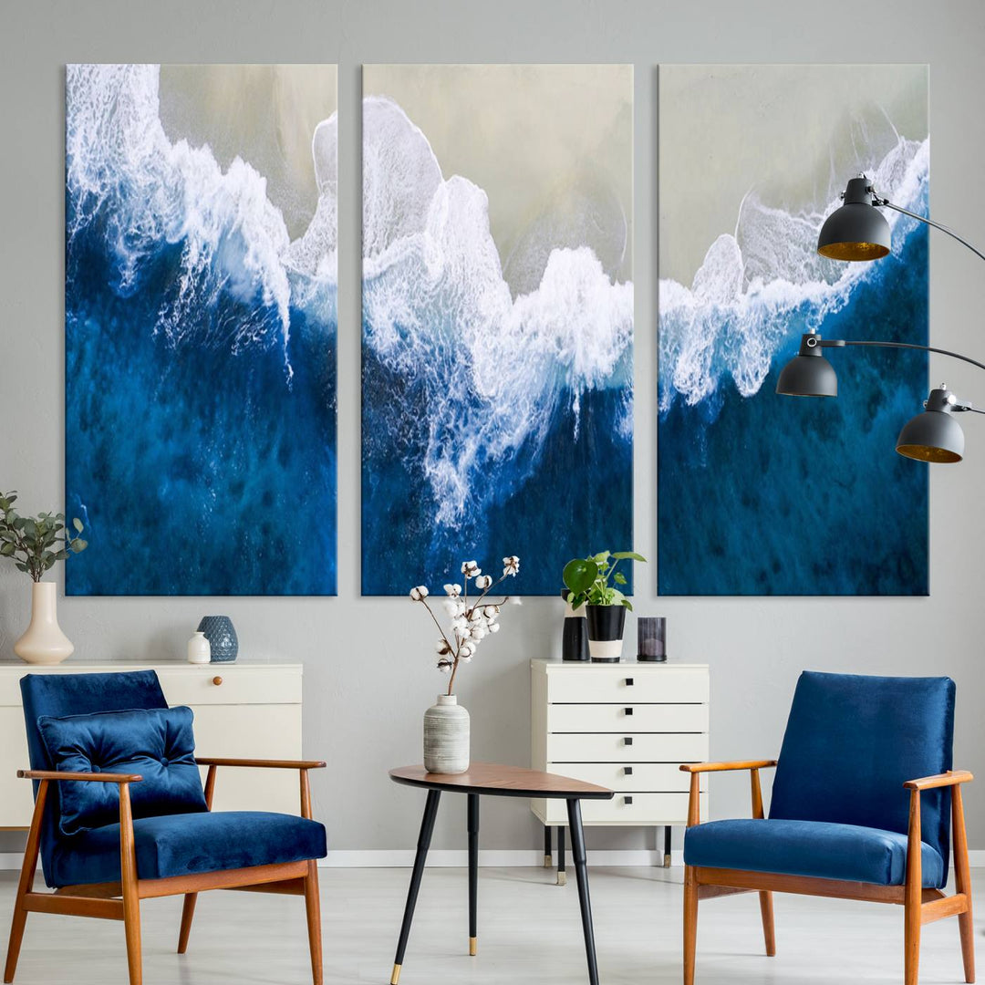 Beautiful Aerial Beach Canvas Wall Art