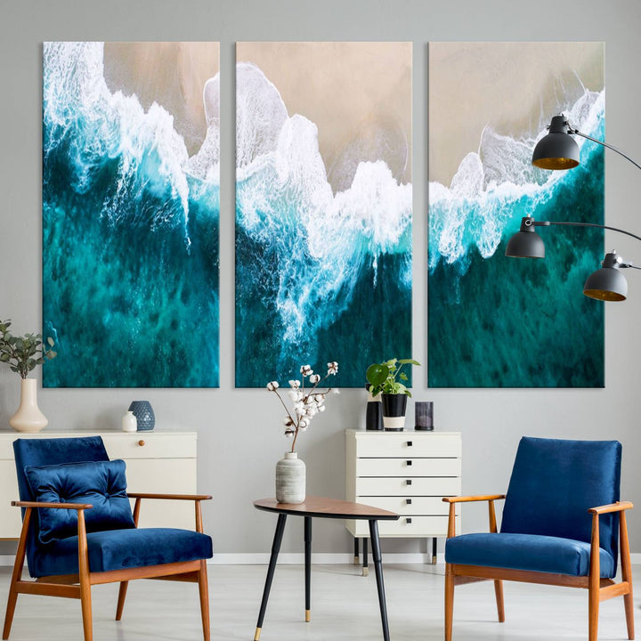 Mind-Blowing Aerial Beach Canvas Wall Art Print