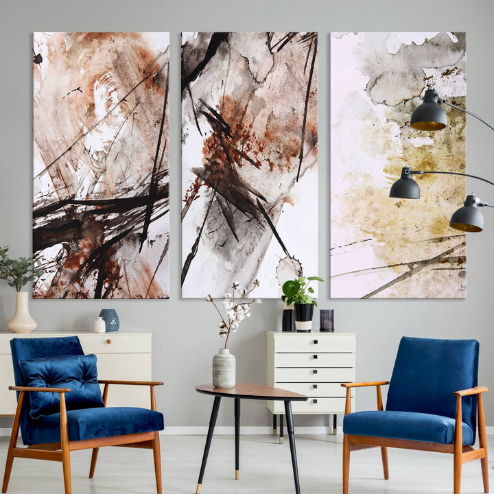 Vintage Grunge Abstract Canvas Wall Art