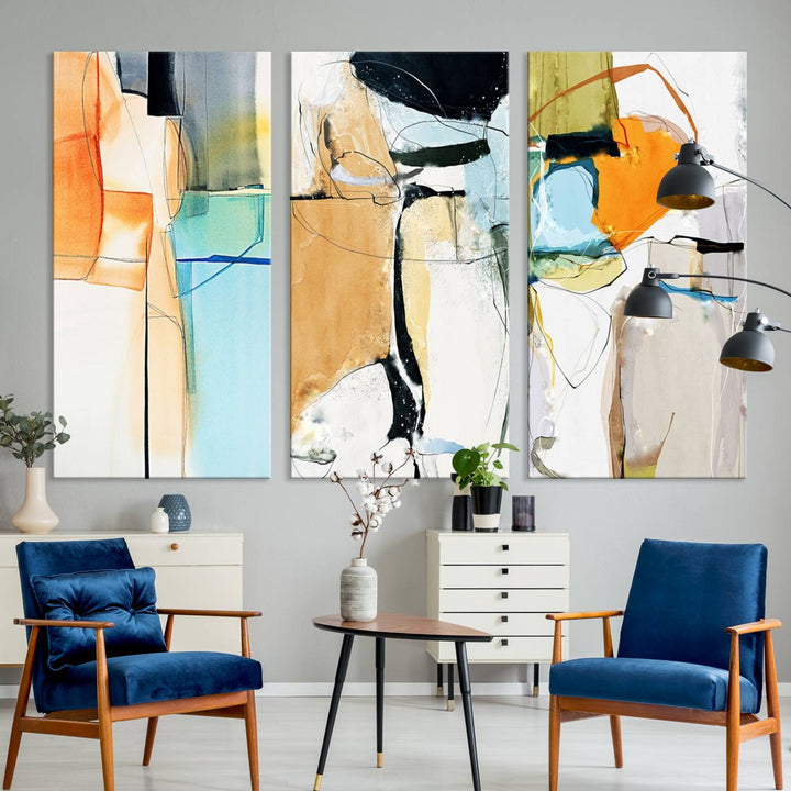 Contemporary Abstract Canvas Wall Art Print Abstract