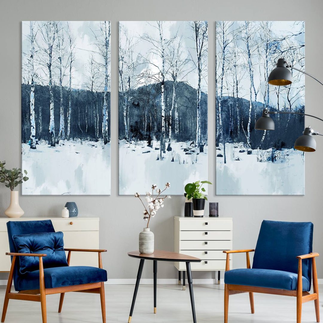 Impression d’art sur toile de forêt d’hiver à couper le souffle Multi Panel Forest Art Winter Photograph Art