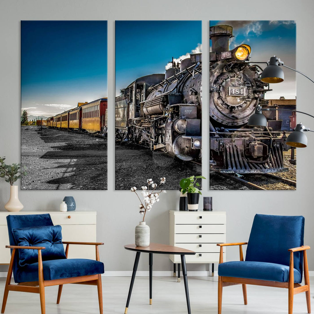 Art mural de train Impression sur toile