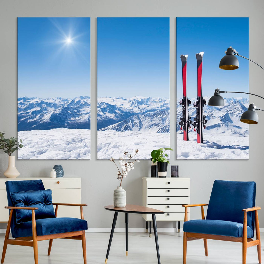 Ski Season Snow Wall Art Canvas Print