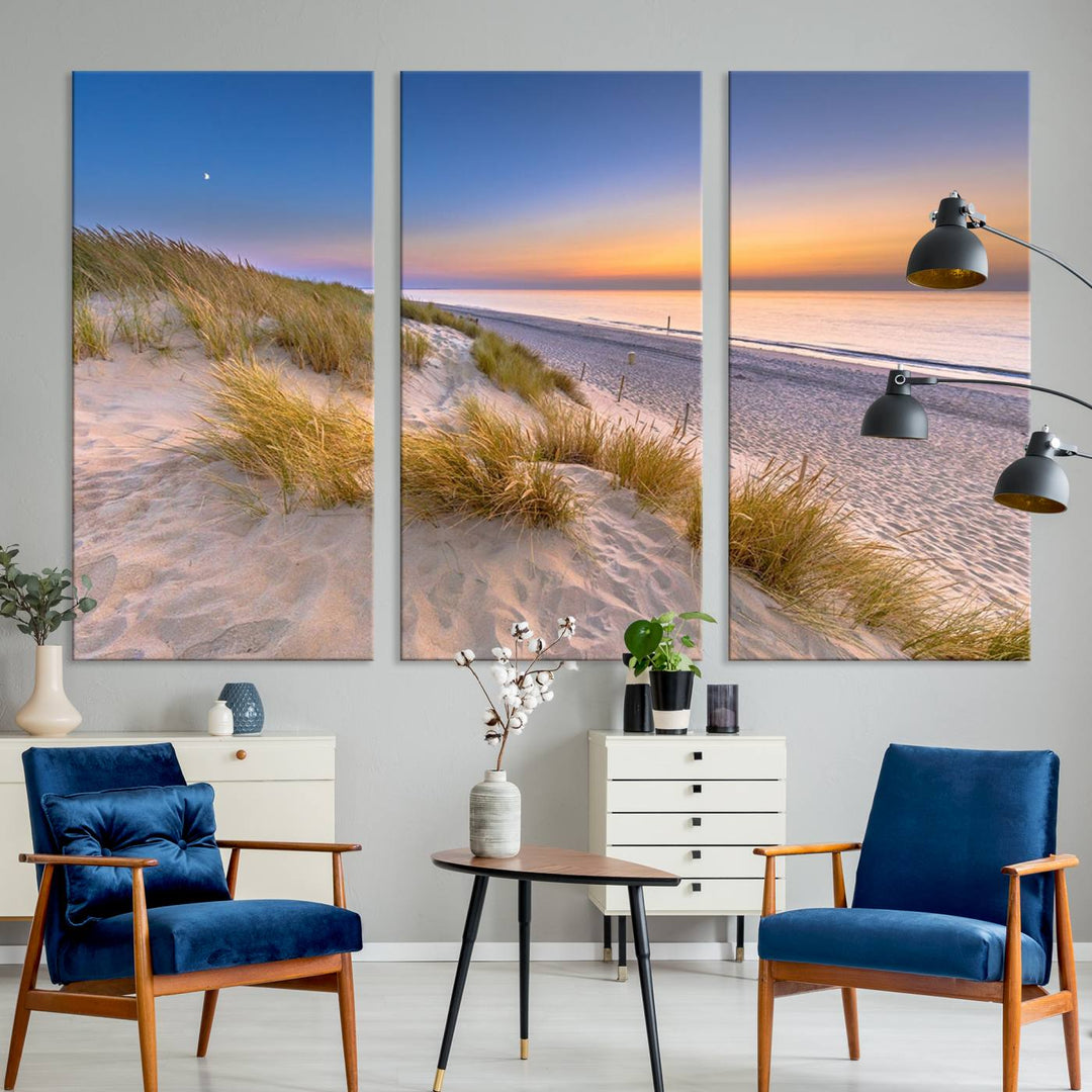 Sunrise On The Beach Wall Art Canvas Print