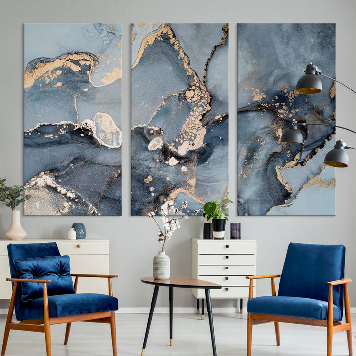 Multipanel Marble Fluid Effect Wall Art Abstract Canvas Wall Art Print