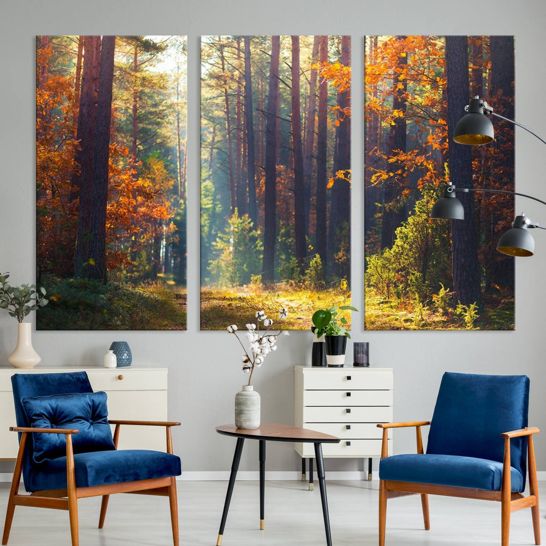 Forêt Sunshine Wall Art Impression sur toile