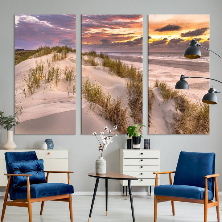 Sunrise On The Beach Wall Art Canvas Print