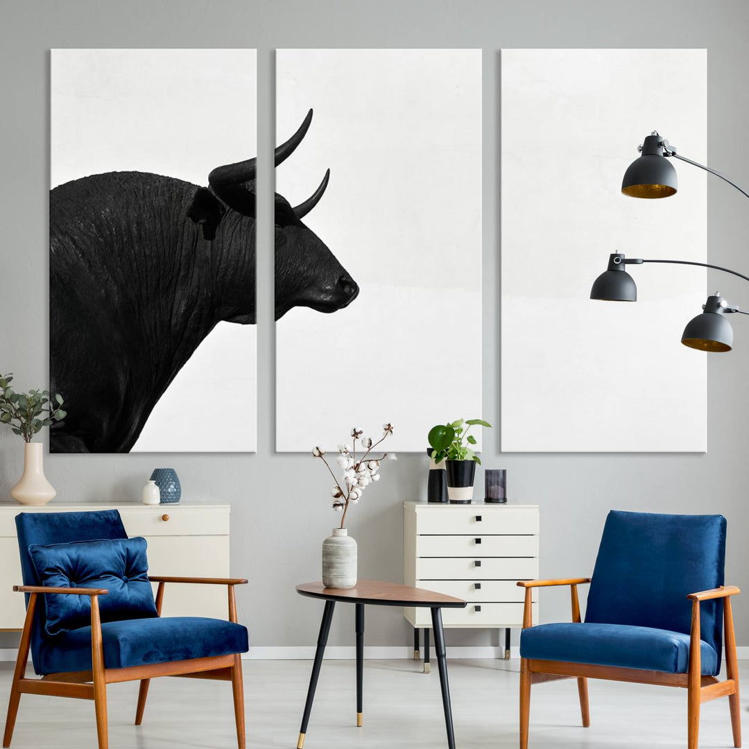 The Spanish Bull Wall Art Canvas Print is crafted on museum-quality canvases and is coated with UV-protective layers for lasting brilliance. It comes ready to hang, effortlessly enhancing your living space.