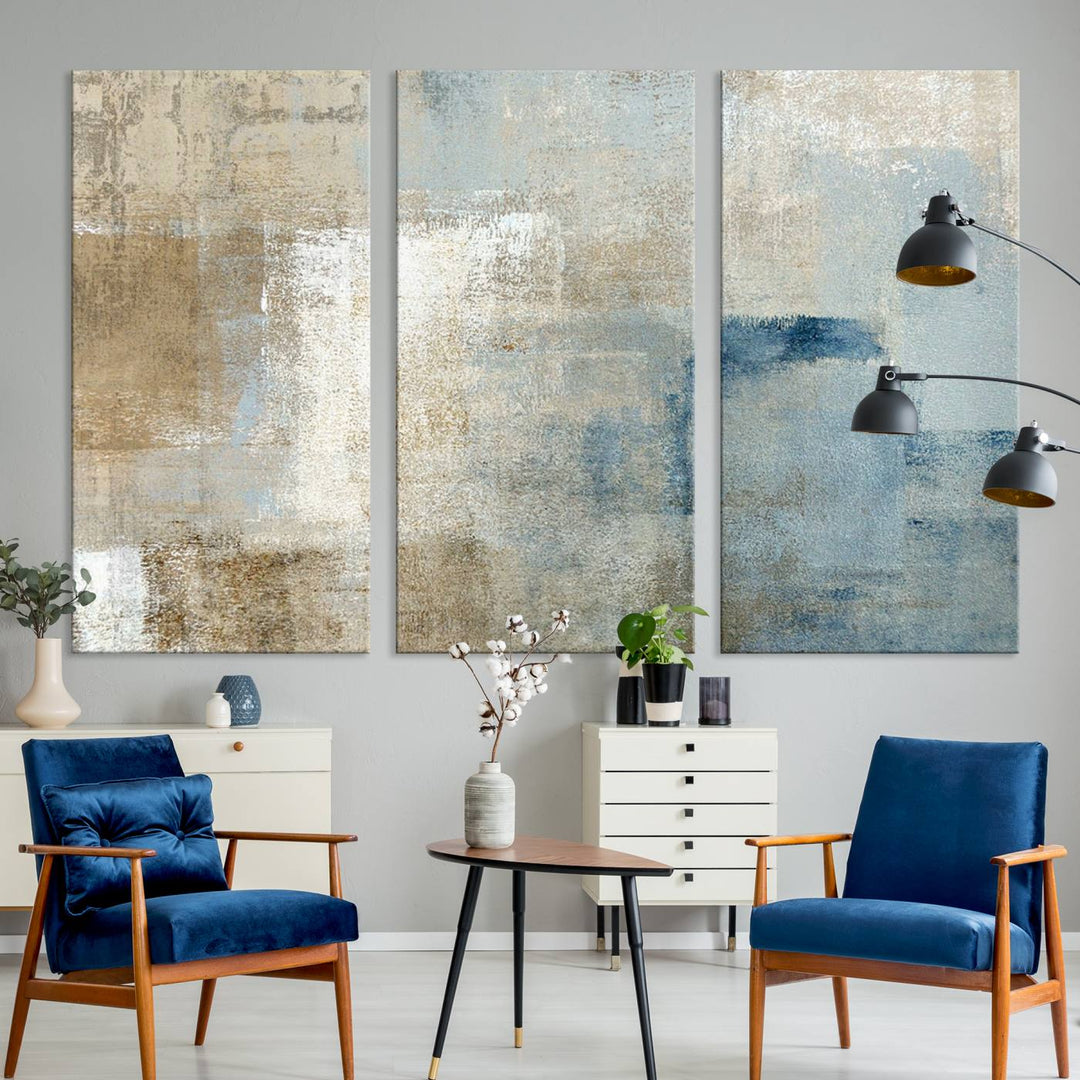 Ensemble de panneaux multiples d'impression sur toile d'art mural abstrait