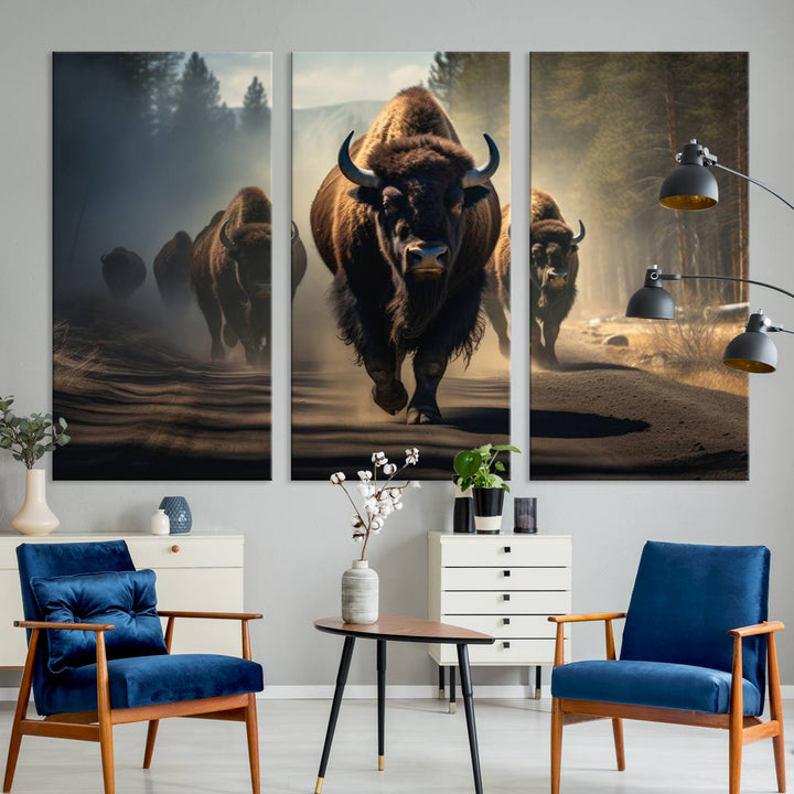 Buffalo Wall Art Canvas Print, Bison Wall Art Canvas Print